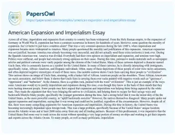 Essay on American Expansion and Imperialism Essay