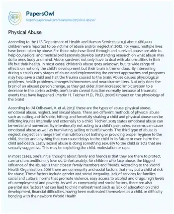 Essay on Physical Abuse