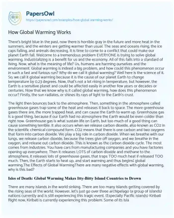 Essay on Climate System Dynamics Study