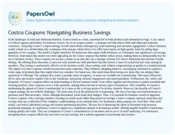 Essay on Costco Coupons: Navigating Business Savings