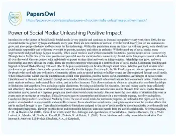 Essay on The Positive Effects of Social Media