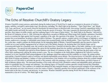 Essay on The Echo of Resolve: Churchill’s Oratory Legacy