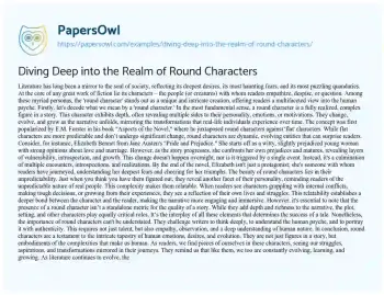 Essay on Diving Deep into the Realm of Round Characters