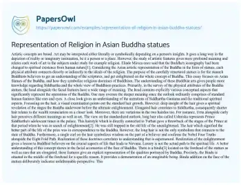 Essay on Representation of Religion in Asian Buddha Statues