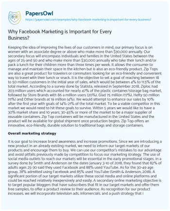 Essay on Why Facebook Marketing is Important for Every Business?