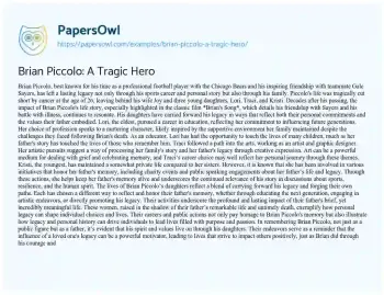 Essay on Brian Piccolo: a Tragic Hero