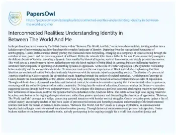 Essay on Interconnected Realities: Understanding Identity in between the World and me