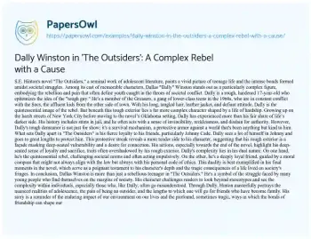 Essay on Dally Winston in ‘The Outsiders’: a Complex Rebel with a Cause