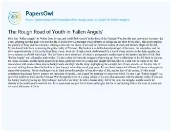 Essay on The Rough Road of Youth in ‘Fallen Angels’