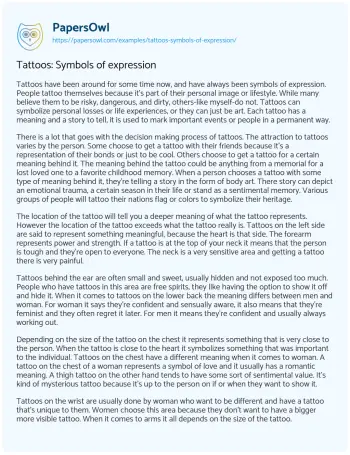 Essay on Tattoos: Symbols of Expression