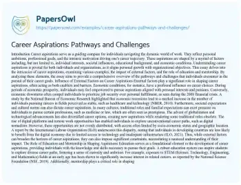 Essay on Career Aspirations: Pathways and Challenges