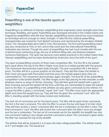 Essay on Powerlifting Development from Niche Sport to Mainstream Practice