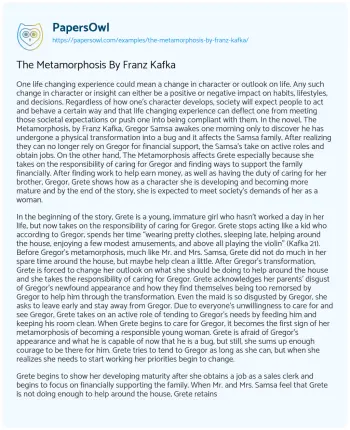 Essay on The Metamorphosis by Franz Kafka