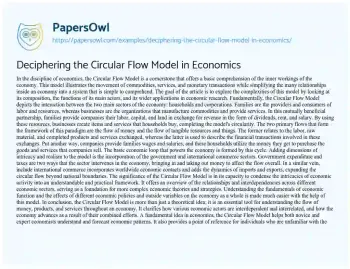 Essay on Deciphering the Circular Flow Model in Economics