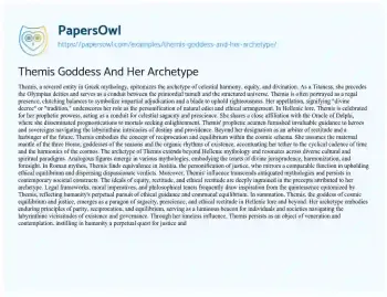 Essay on Themis Goddess and her Archetype