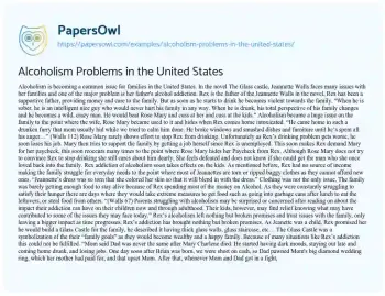 Essay on Alcoholism Problems in the United States