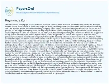 Essay on Raymonds Run