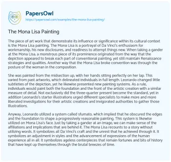 Essay on The Mona Lisa Painting