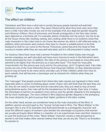 Essay on The Effect on Children