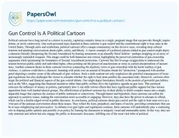 Essay on Gun Control is a Political Cartoon