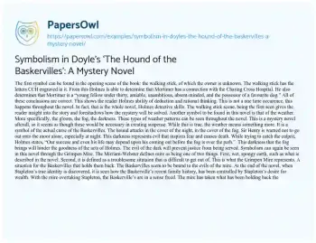 Essay on Symbolism in Doyle’s ‘The Hound of the Baskervilles’: a Mystery Novel