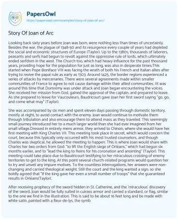 Essay on Story of Joan of Arc