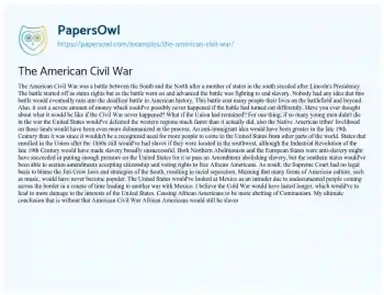 Essay on The American Civil War