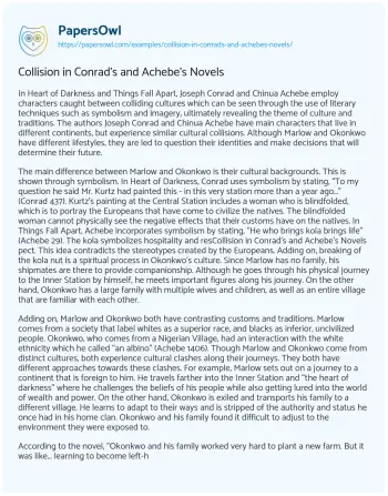 Essay on Collision in Conrad’s and Achebe’s Novels