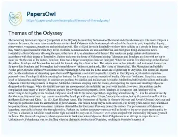 Essay on Themes of the Odyssey