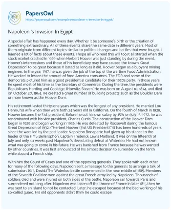 Essay on Napoleon ‘s Invasion in Egypt