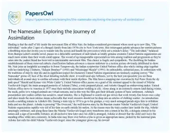 Essay on The Namesake: Exploring the Journey of Assimilation