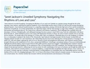 Essay on “Janet Jackson’s Unveiled Symphony: Navigating the Rhythms of Love and Loss”