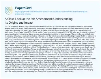 Essay on A Close Look at the 8th Amendment: Understanding its Origins and Impact