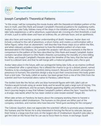 Essay on Joseph Campbell’s Theoretical Patterns