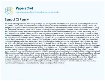 Essay on Symbol of Family