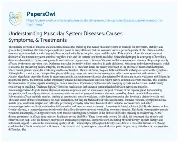 Essay on Understanding Muscular System Diseases: Causes, Symptoms, & Treatments