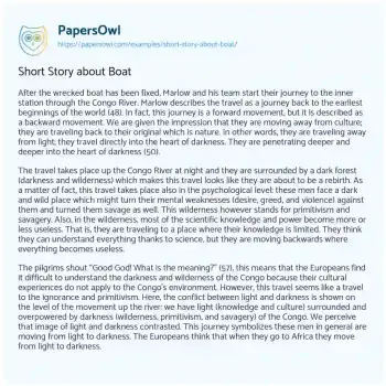 Essay on Short Story about Boat