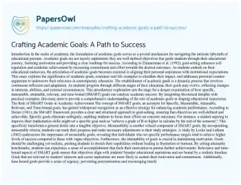 Essay on Crafting Academic Goals: a Path to Success