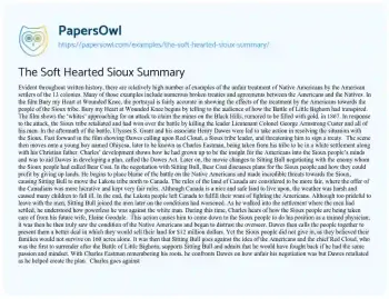 Essay on The Soft Hearted Sioux Summary