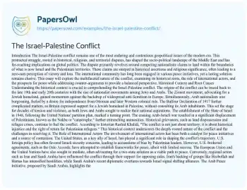 Essay on The Israel-Palestine Conflict