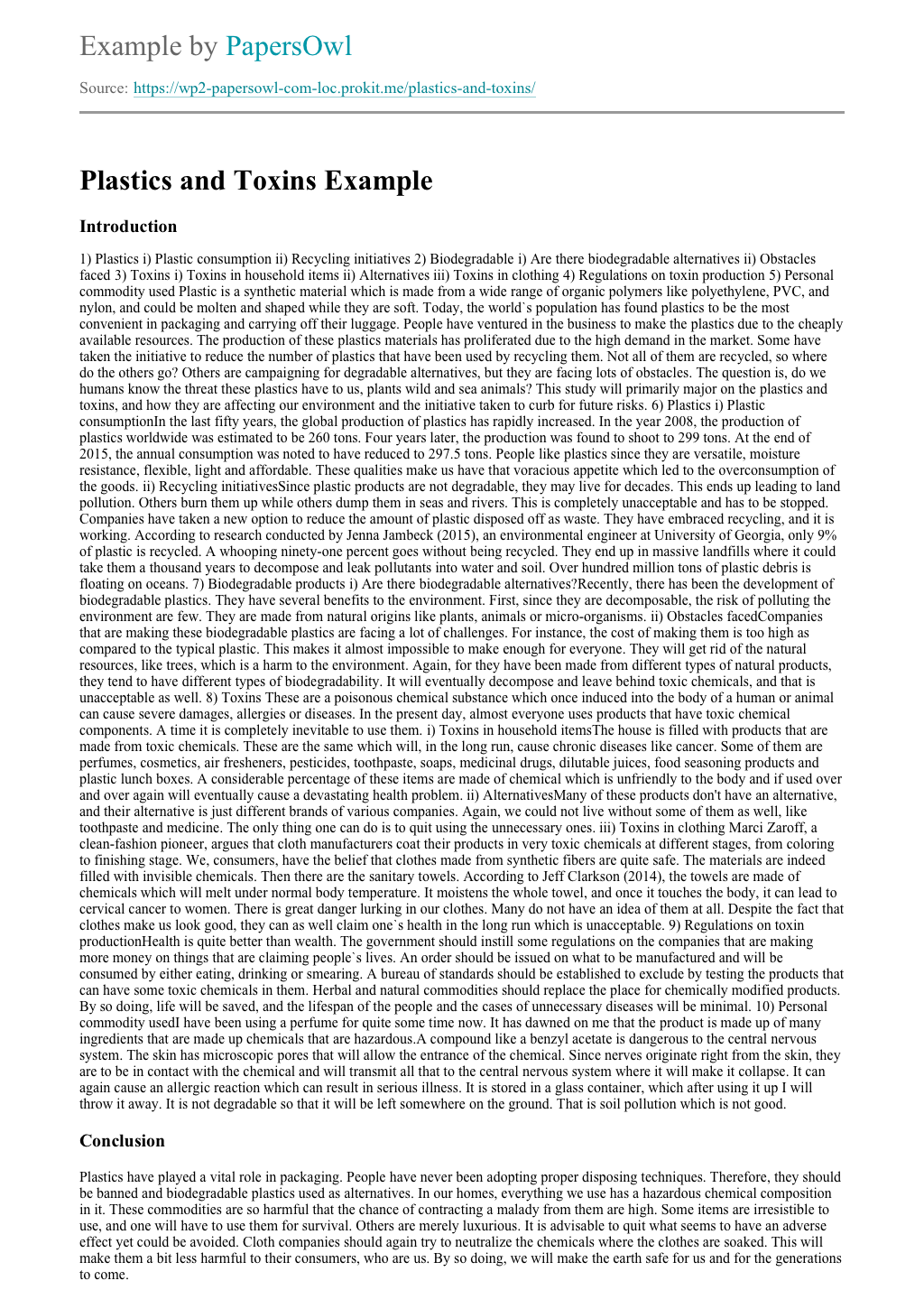 Environmental toxins essay image