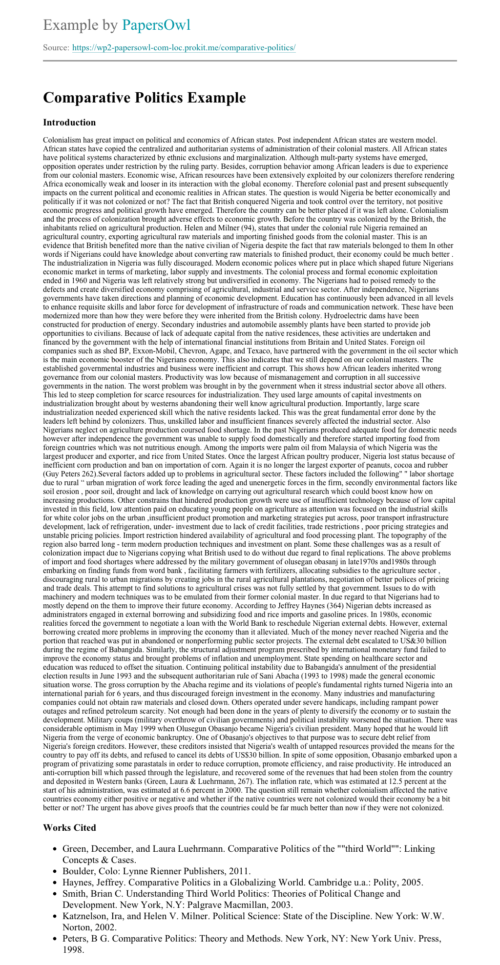 comparative politics essay topics