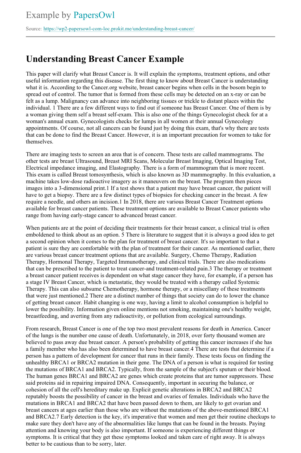 personal narrative essay about cancer