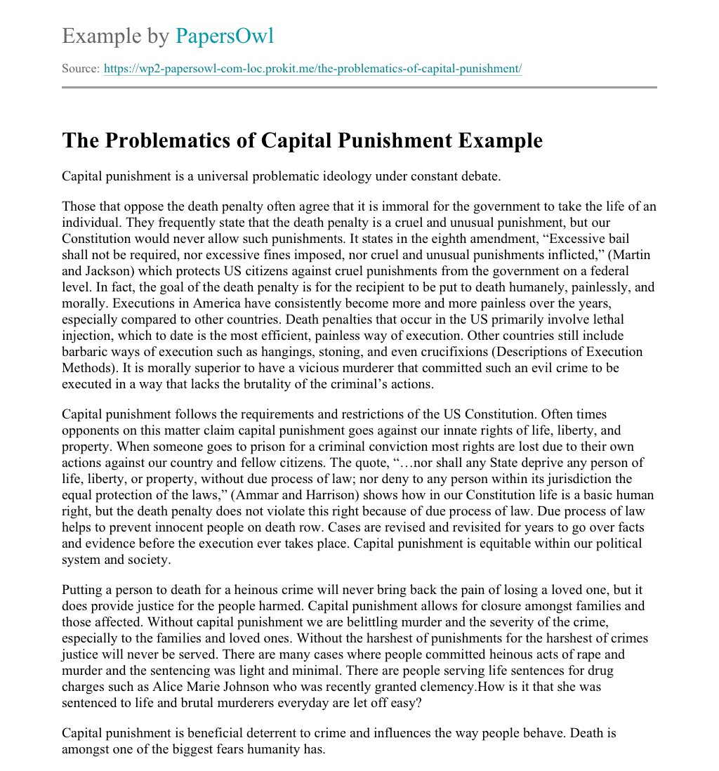 Essays on capital punishment
