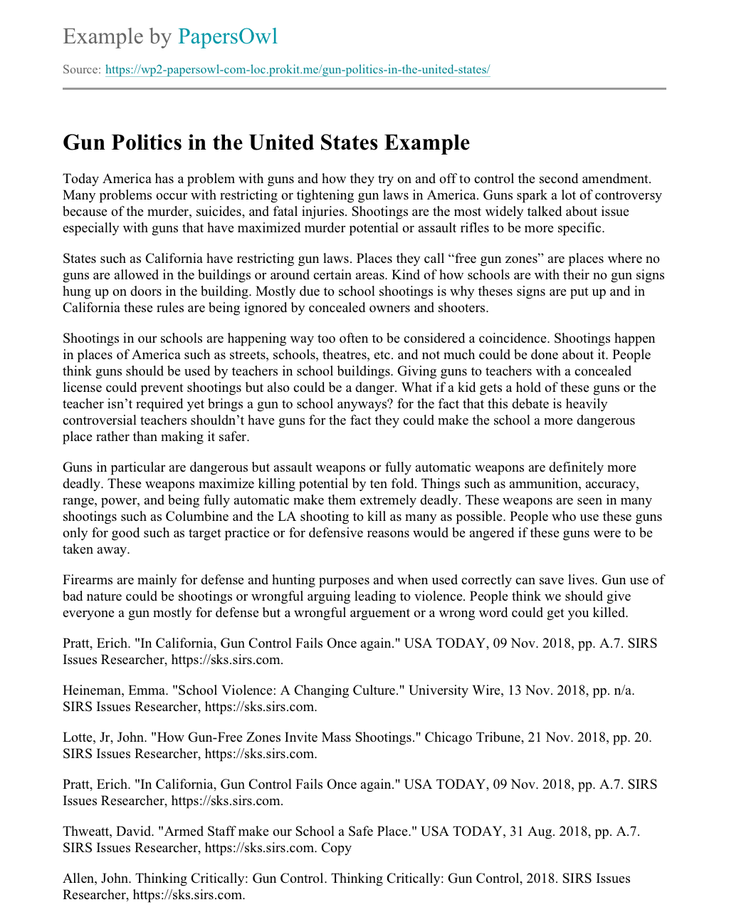 gun control in the united states essay