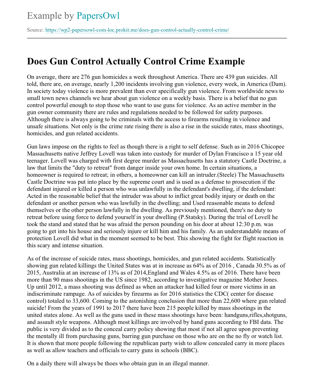 Gun control essay topics