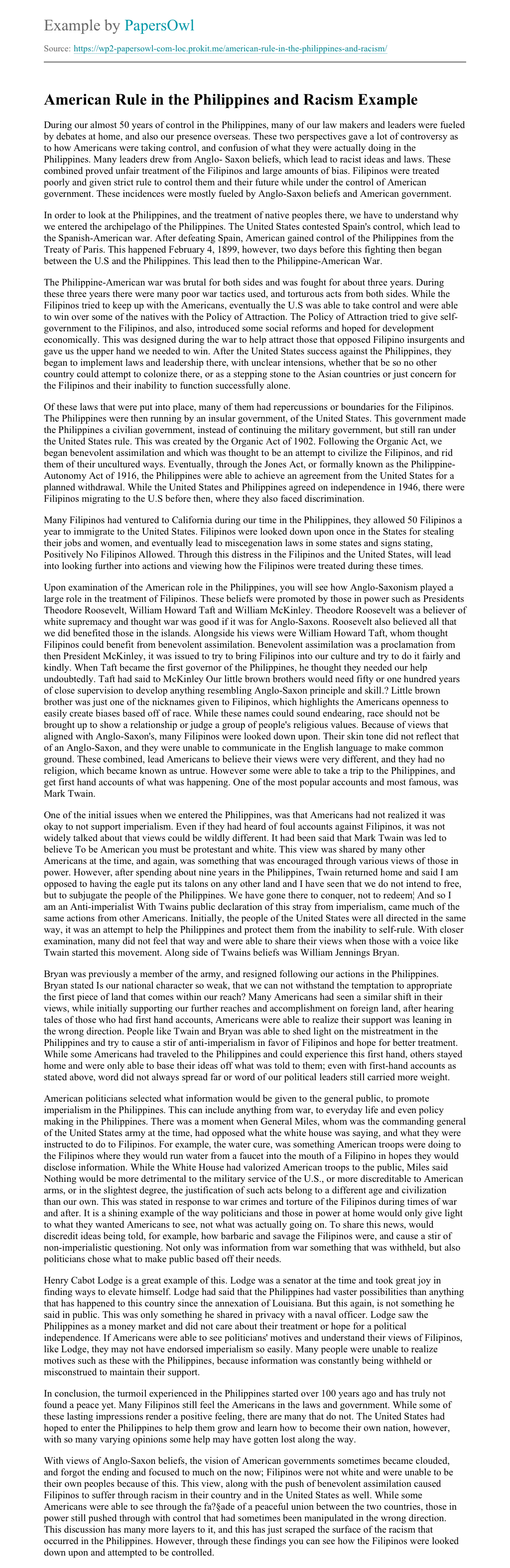 Racism essay tagalog picture