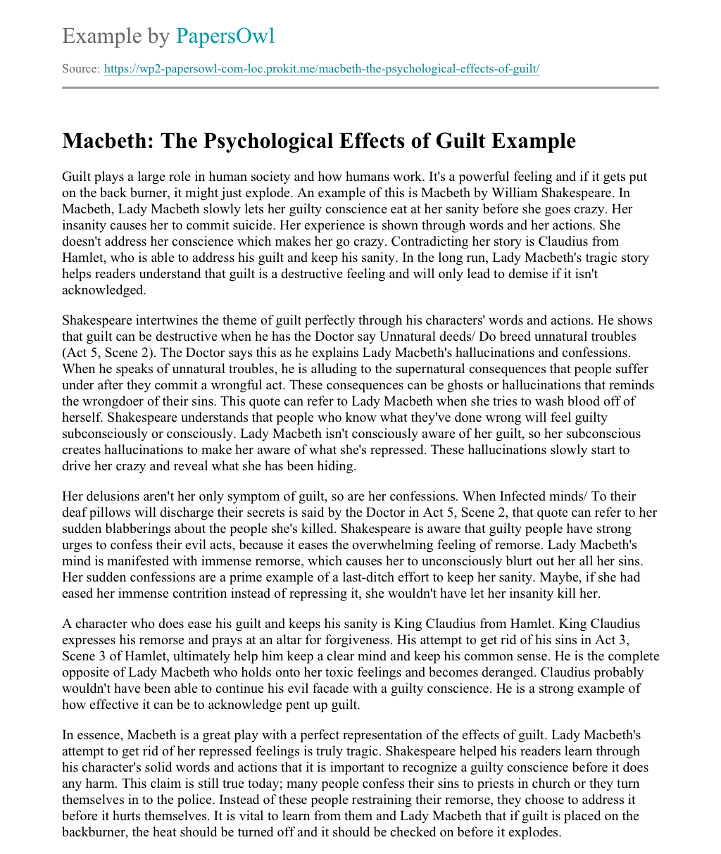 macbeth essays on guilt