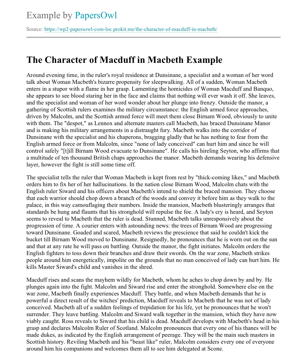 essay on macduff