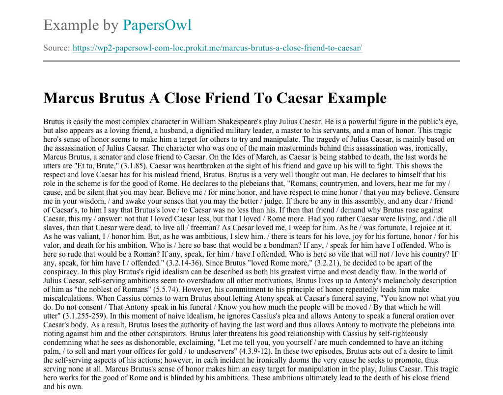 How did brutus die image